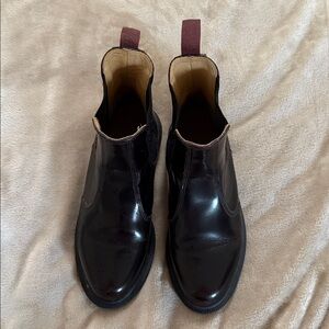 Dr Martens dark maroon Leather Chelsea Boots